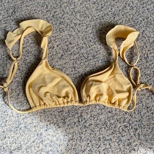 Hollister ruffle sleeve swim top